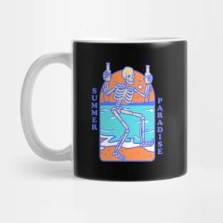 Summer Paradise Skeleton Beach Party Mug